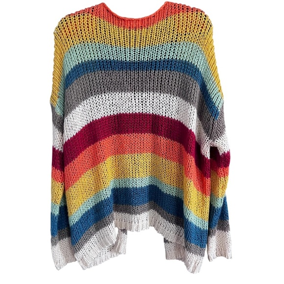Elan Striped Colorful Cardigan One Size - Picture 4 of 8